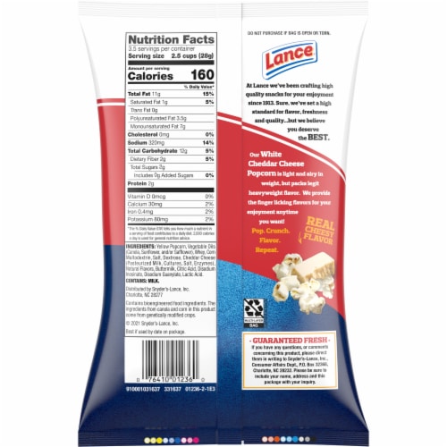 Lance White Cheddar Cheese Popcorn Perspective: right