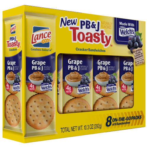 Lance Toasty Grape Peanut Butter And Jelly Sandwich Crackers Perspective: right
