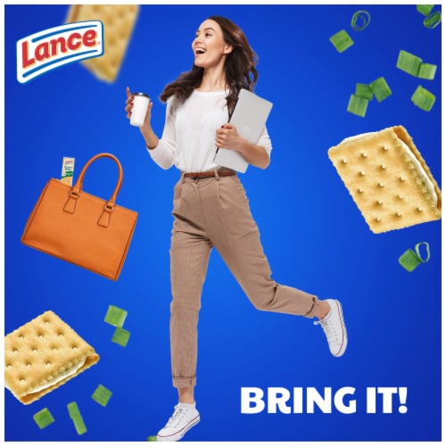 Lance Sandwich Crackers Captain's Wafers Cream Cheese And Chives 10 Packs Perspective: right