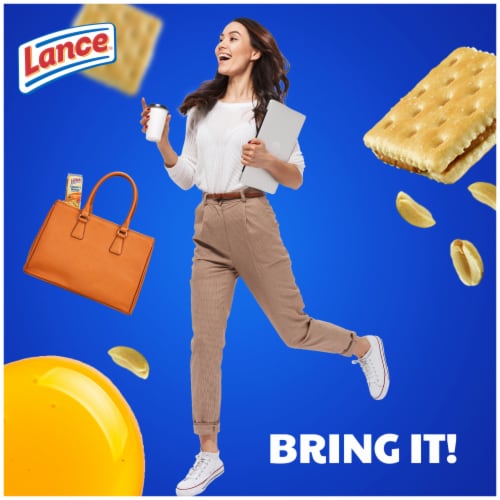 Lance Sandwich Crackers Captain's Wafers Peanut Butter And Honey 10 Packs Perspective: right