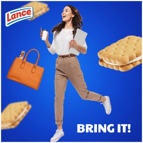 Lance Sandwich Cookies Nekot Vanilla Creme 10 Individually Wrapped Packs Perspective: right