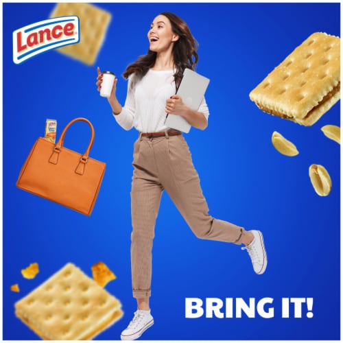 Lance Sandwich Crackers Captain's Wafers Variety Pack 10 Individual Packs Perspective: right