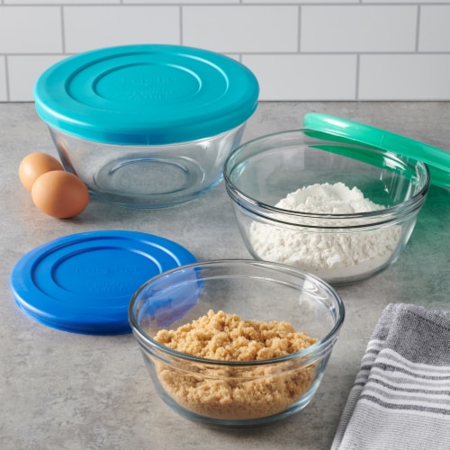 Pyrex Glass Mixing Bowls with Lids (8-Piece Set)