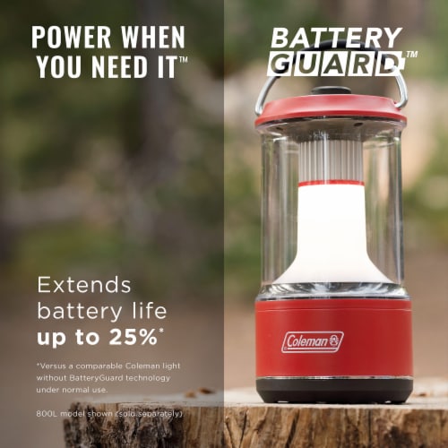 Coleman 800 Lumens LED Outdoor Camping Light Lantern with BatteryGuard, Red Perspective: right