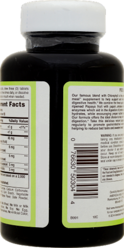 American Health Chewable Papaya Enzyme with Chlorophyll Digestive Health Formula Perspective: right