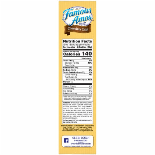 Famous Amos Bite Size Chocolate Chip Cookies Perspective: right