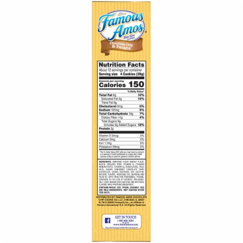 Famous Amos Chocolate Chip & Pecan Bite-Size Cookies Perspective: right