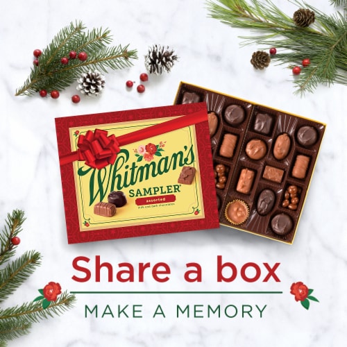 WHITMAN'S SAMPLER Christmas Assorted Milk & Dark Chocolate Sampler Gift Box Perspective: right