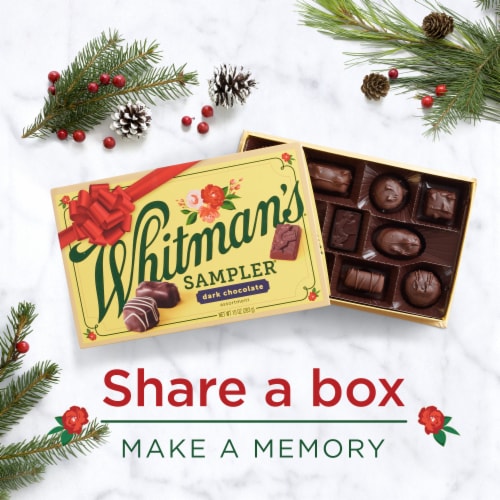 WHITMAN'S SAMPLER Holiday Assorted Dark Chocolate Gift Box Perspective: right
