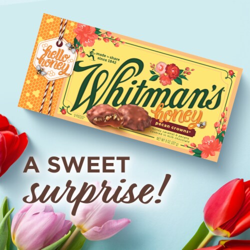 WHITMAN'S Honey Pecan Crowns Chocolate Candy Gift Box Perspective: right