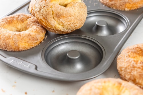 GoodCook Nonstick Steel 6-Cavity Medium-Size Donut Baking Pan Perspective: right