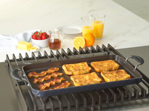 GoodCook Everyday Nonstick Double Burner Griddle, 18 x 11 Inch, Black Perspective: right