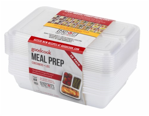 GoodCook® Meal Prep Food Storage Containers - White/Clear Perspective: right