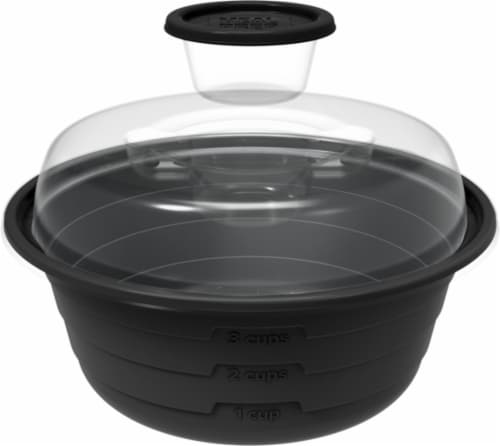 GoodCook® Meal Prep Salad Bowl Container with Dressing Cups - Black Perspective: right