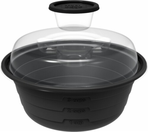 GoodCook® Meal Prep Salad Bowl Container with Dressing Cups - Black Perspective: right
