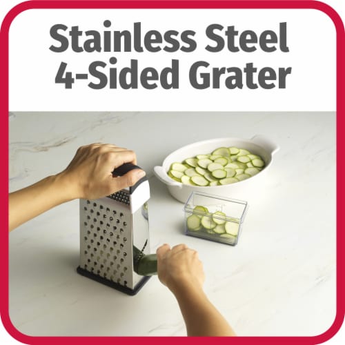 GoodCook® Touch Box Grater with 1-Cup Lid Container Perspective: right