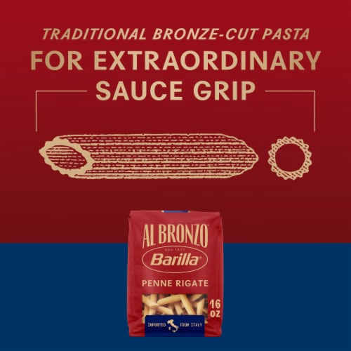 Barilla Al Bronzo Penne Rigate Pasta Perspective: right