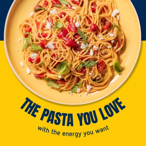 Barilla Protein+ Plus Thin Spaghetti Non-GMO & Plant-Based Pasta Perspective: right