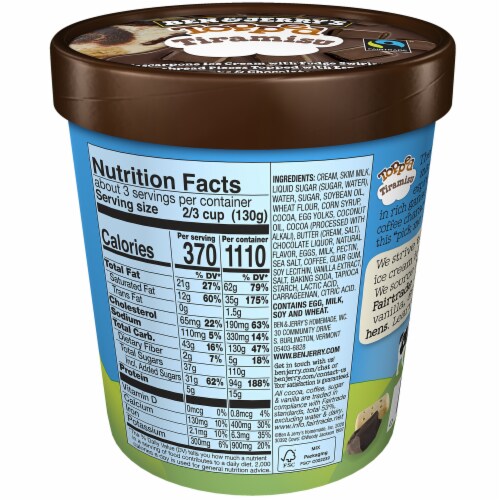 Ben & Jerry's Topped Tiramisu with Fudge Swirls Pint Perspective: right