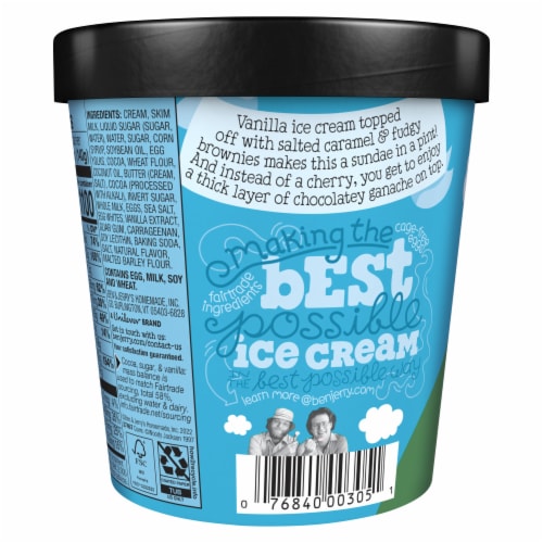 Ben & Jerry's Topped Salted Caramel Brownie Ice Cream Pint Perspective: right