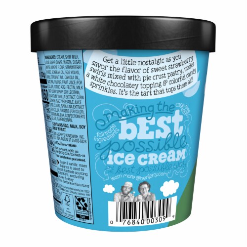 Ben & Jerry's Strawberry Topped Tart Topped Ice Cream Perspective: right