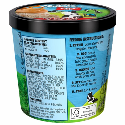 Ben & Jerry's Pontch's Peanut Butter & Pretzel Swirls Mix Frozen Dog Treat Cup Perspective: right