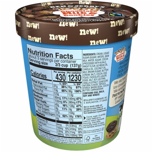 Ben & Jerry's® Topped Chocolate Milk & Cookies Ice Cream Perspective: right