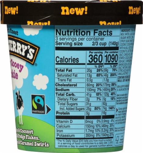 Ben & Jerry's Chewy Gooey Cookie Ice Cream Perspective: right