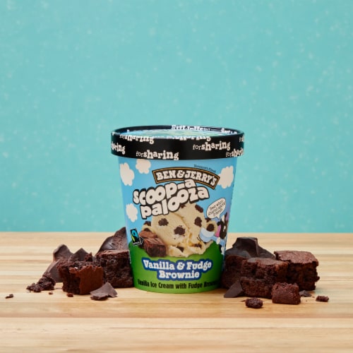 Ben & Jerry's Scoop-A-Palooza Vanilla & Fudge Brownie Ice Cream Perspective: right