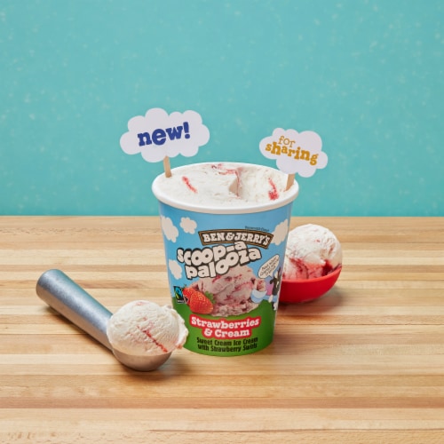 Ben & Jerry's Scoop-A-Palooza Strawberries & Cream Ice Cream Perspective: right