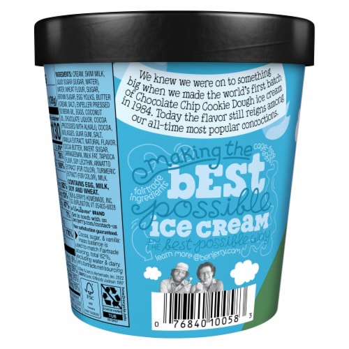Ben & Jerry's Non-GMO Chocolate Chip Cookie Dough and Vanilla Ice Cream Perspective: right
