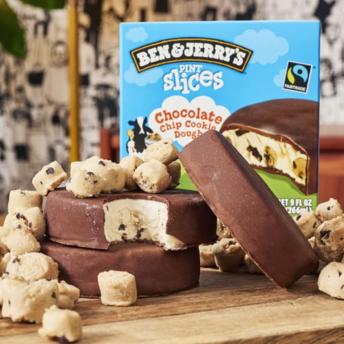 Ben & Jerry's® Chocolate Chip Cookie Dough Pint Slices Ice Cream Bars Perspective: right