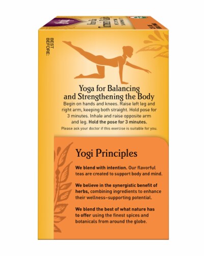 Yogi Organic Caffine Free Honey Chai Tumeric Vitality Tea Bags Perspective: right