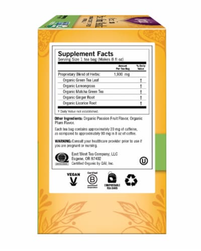 Yogi Passion Fruit Matcha Green Tea Bags Perspective: right