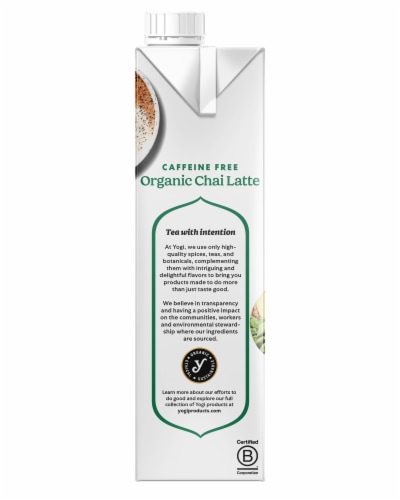Yogi Barista Caffeine free Organic Chai Latte Herbal Tea Concentrate Perspective: right