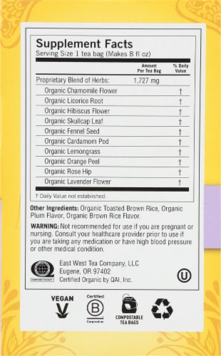 Yogi Organic Calming Caffeine Free Tea Bags Perspective: right