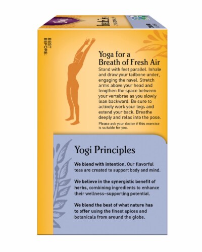 Yogi Breathe Deep Caffeine Free Tea Bags Perspective: right