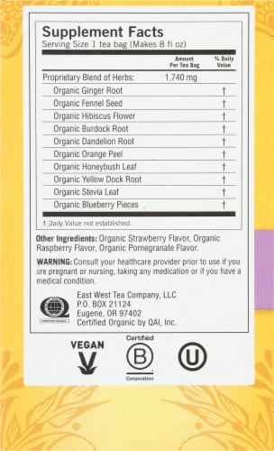 Yogi Berry DeTox Caffeine Free Tea Bags Perspective: right