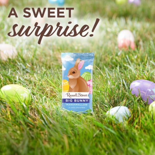 RUSSELL STOVER Easter Bunny Marshmallow Milk Chocolate Candy Rabbit Perspective: right