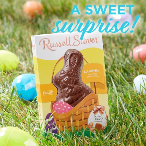 RUSSELL STOVER Easter Bunny Caramel Milk Chocolate Candy Rabbit Perspective: right