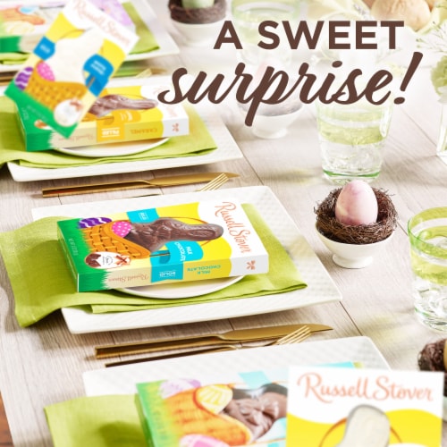 Russell Stover Easter Bunny Solid Milk Chocolate Candy Rabbit Perspective: right