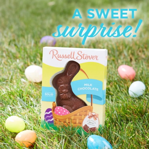RUSSELL STOVER Easter Bunny Solid Milk Chocolate Candy Rabbit Perspective: right