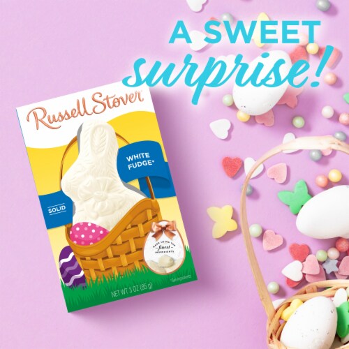 RUSSELL STOVER Easter Solid White Fudge Easter Bunny Perspective: right
