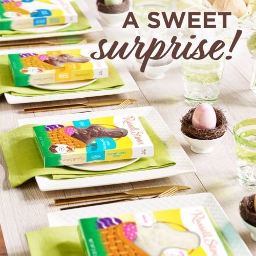 RUSSELL STOVER Easter Caramel Milk Chocolate Easter Bunny Perspective: right