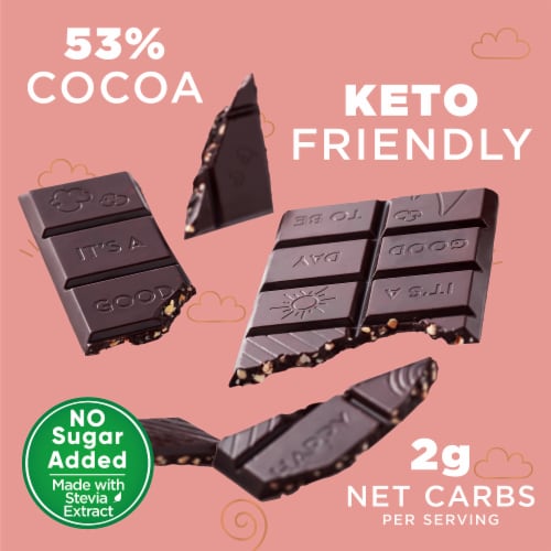 RUSSELL STOVER Joy Bites Roasted Almond Dark Chocolate Bar Perspective: right