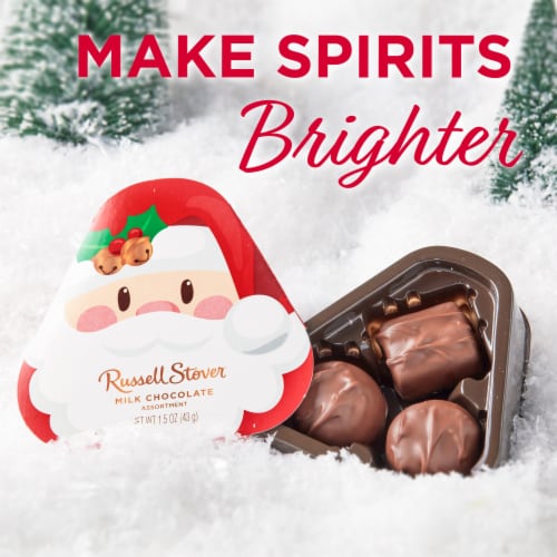 RUSSELL STOVER Christmas Theme Shaped Milk Chocolate Gift Box Perspective: right