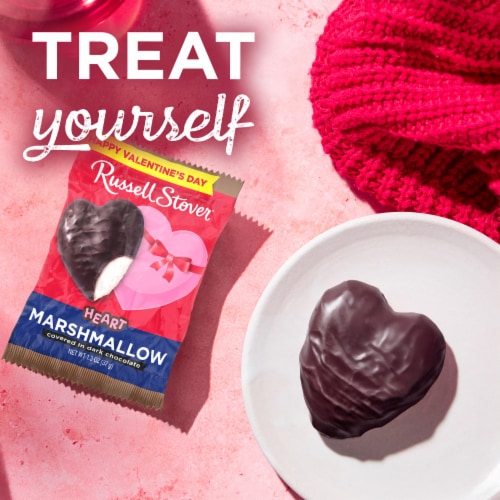 RUSSELL STOVER Valentine's Day Dark Chocolate Marshmallow Heart Perspective: right