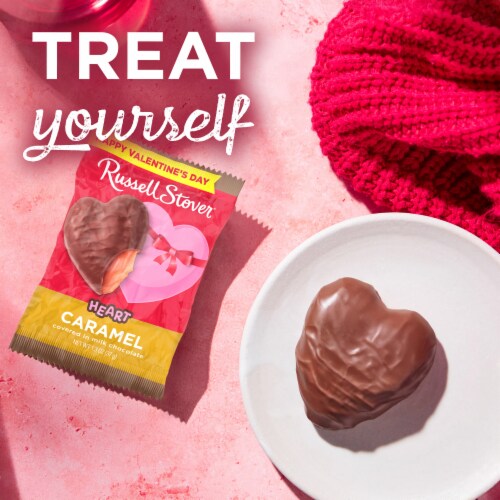 RUSSELL STOVER Valentine's Day Milk Chocolate Caramel Heart Perspective: right