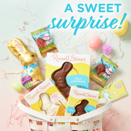RUSSELL STOVER Easter Caramel Milk Chocolate Candy Easter Egg Perspective: right
