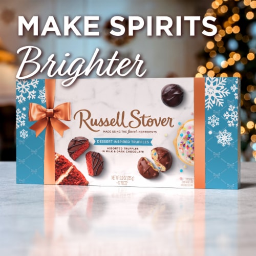 RUSSELL STOVER Christmas Assorted Milk & Dark Chocolate Dessert Truffles Gift Box Perspective: right